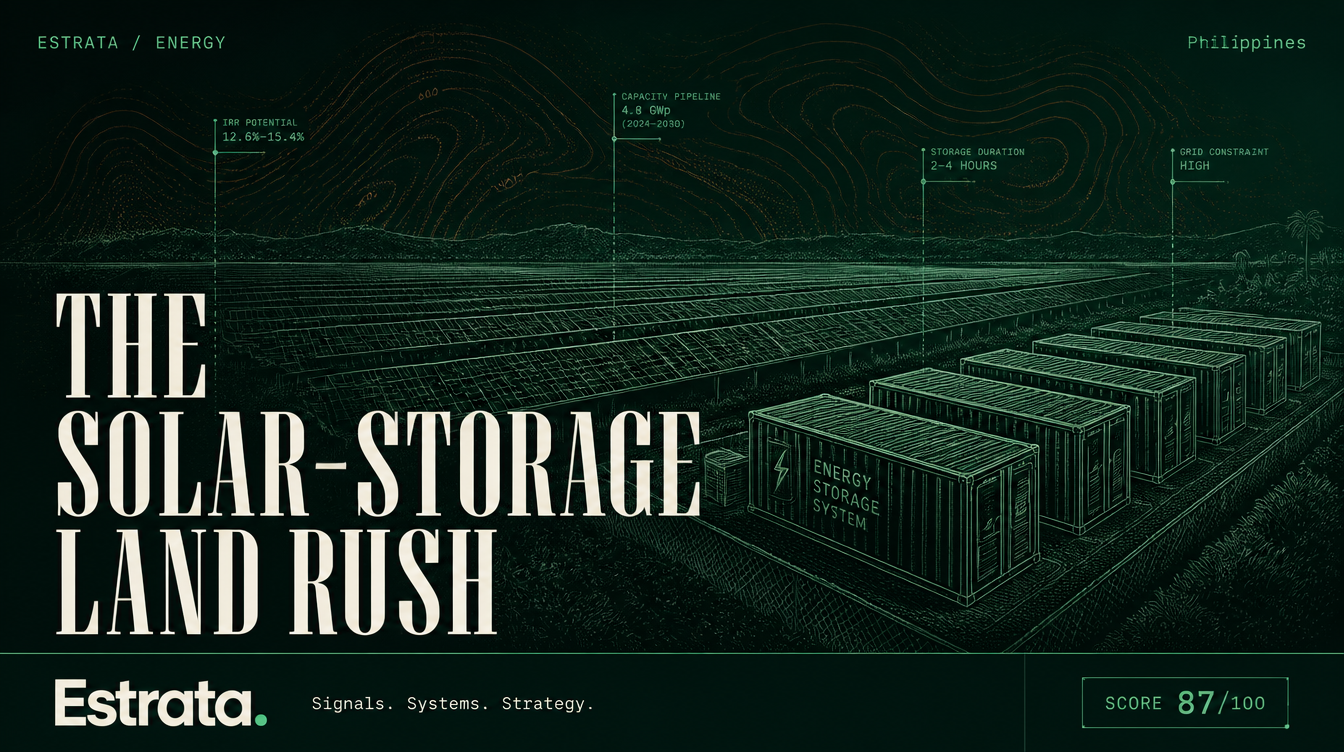 The Philippine Solar-Storage Land Rush: Central Luzon's 3.5 GW MTerra Anchor and the BESS Imperative